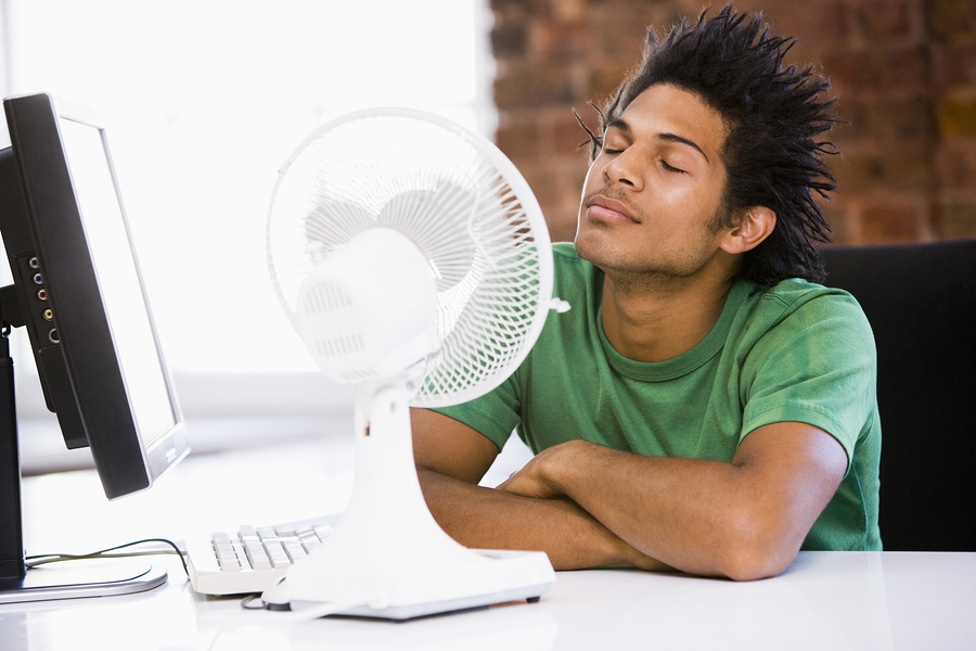 man enjoying good air quality in his room